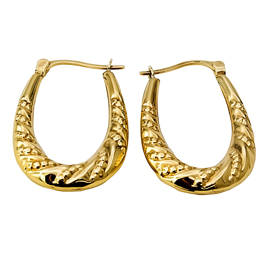 9ct gold Hollow Hoop Earrings